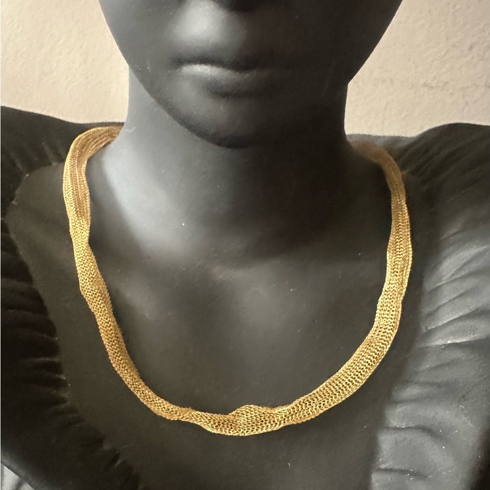 Belle Cose Gold Plated Mesh Necklace